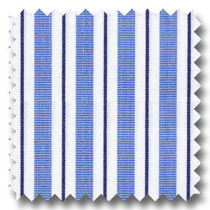 Navy and Blue Stripe 2Ply Broadcloth - Custom Dress Shirt