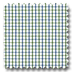 Blue and Green Tattersall Check Broadcloth - Custom Dress Shirt