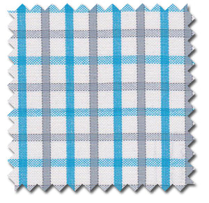 Azure Blue & Gray Grid Checks - Custom Dress Shirts