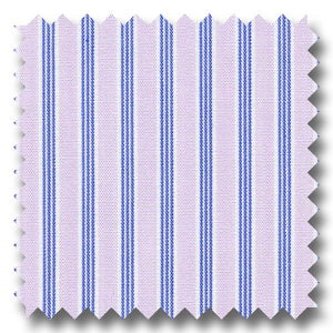 Pink and Blue Stripe 2Ply Broadcloth - Custom Dress Shirt
