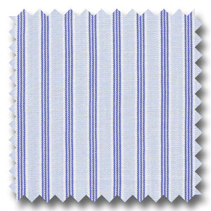 Light Blue and Blue Stripe 2Ply Broadcloth - Custom Dress Shirt