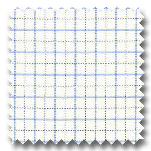 Light Blue Check 2Ply Mini Twill - Custom Dress Shirt