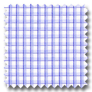 Light Blue and Navy Check 2Ply Mini Twill - Custom Dress Shirt
