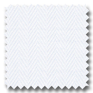 White on White Herringbone 2Ply - Custom Dress Shirt