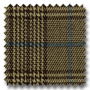 Brown with Taupe and Turquoise Check 100's Twist Lambswool Custom Sport Coat