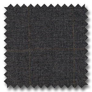 Charcoal Gray Windowpane 100% Wool