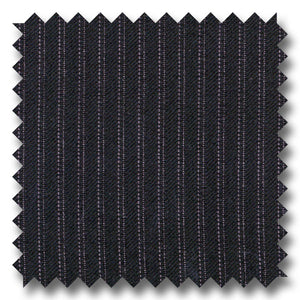 Black with Silver Pinstripes 100% Wool