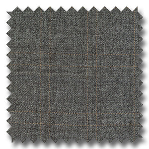 Gray with Peach Windowpane 100% Wool