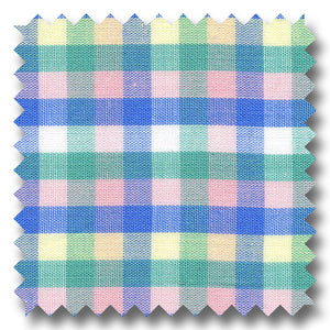Pink, Blue,Mint and Yellow Check Poplin - Custom Dress Shirt