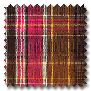 Pink, Brown and Orange Plaid Poplin - Custom Dress Shirt