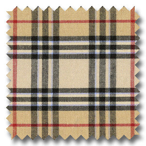 Tan, Black and Red Plaid Poplin - Custom Dress Shirt