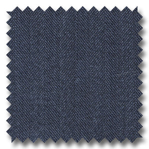 Navy Solid Herringbone Super 110's Wool
