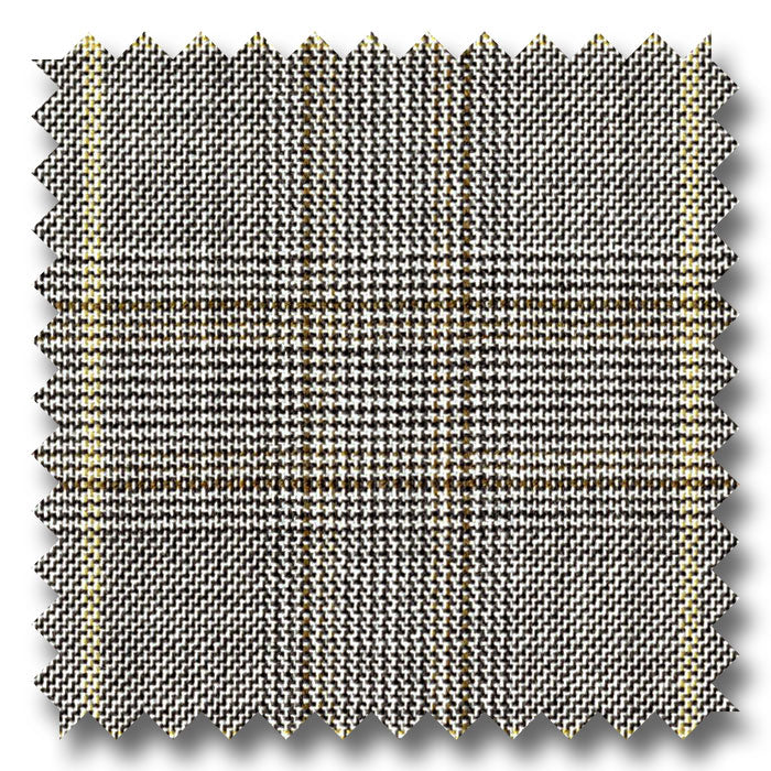 Gray with Cream & Black Check Super 110's Wool