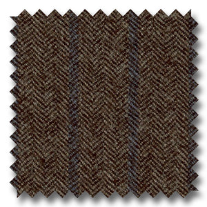 Zegna Brown & Blue Stripe Herringbone