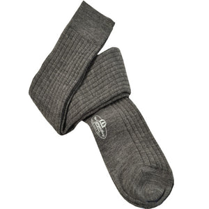 Gray Over the Calf Wool Sock