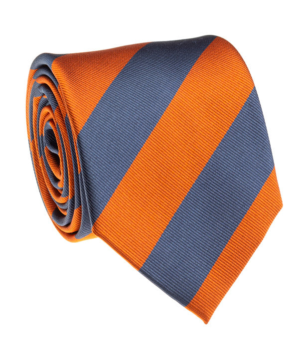 Tiger Navy And Orange Rep Stripe Tie