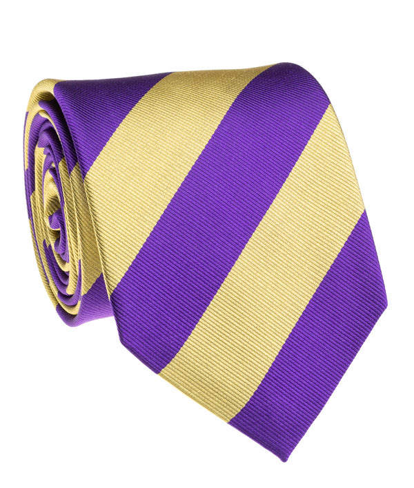Tiger Purple And Gold Rep Stripe Tie