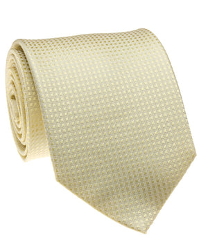 Cream Solid Grid Tie