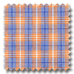 Carrot, Blue, and White Plaid Custom Dress Shirt