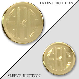Dome Polished Gold Monogram Blazer Button