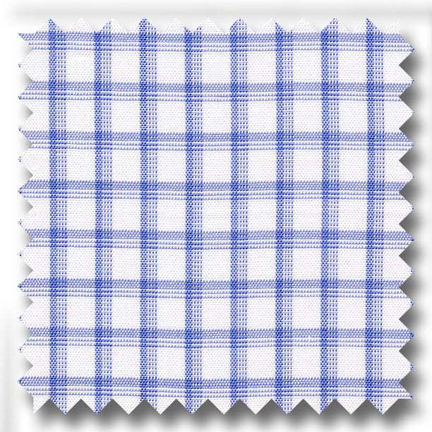 Medium Blue Check 2Ply Broadcloth - Custom Dress Shirt