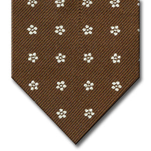 Brown with white Floral Pattern Tie