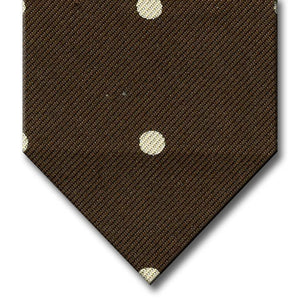 Brown with White Dot Pattern Tie