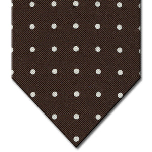 Brown with White Dot Pattern Tie