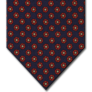 Navy with Red Floral Pattern Tie