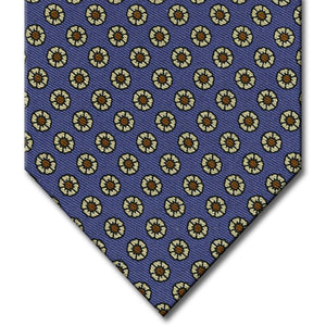 Blue with Tan Floral Pattern Tie