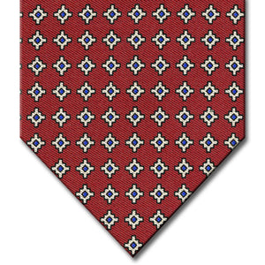 Burgundy with Tan Geometric Pattern Tie