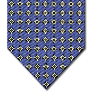 Medium Blue with Tan Geometric Pattern Tie