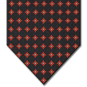 Black with Red Geometric Pattern Tie