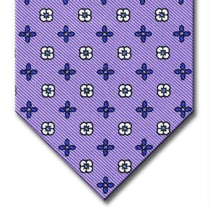 Lavender with Blue Floral Pattern Tie