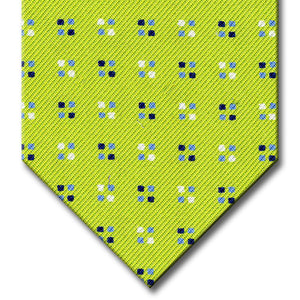 Green with Blue Geometric Pattern Tie