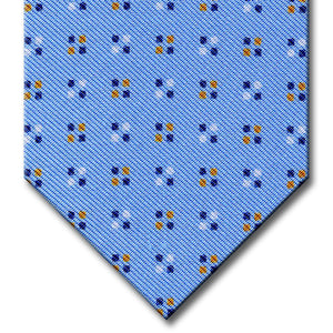 Blue with Gold Geometric Pattern Tie