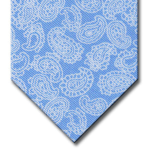 Blue with White Paisley Pattern Tie