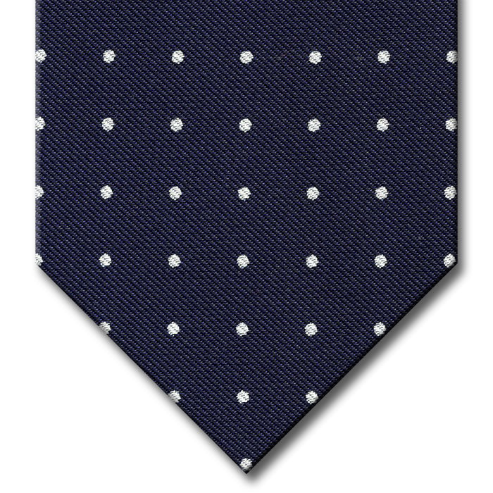 Navy with White Dot Pattern Tie