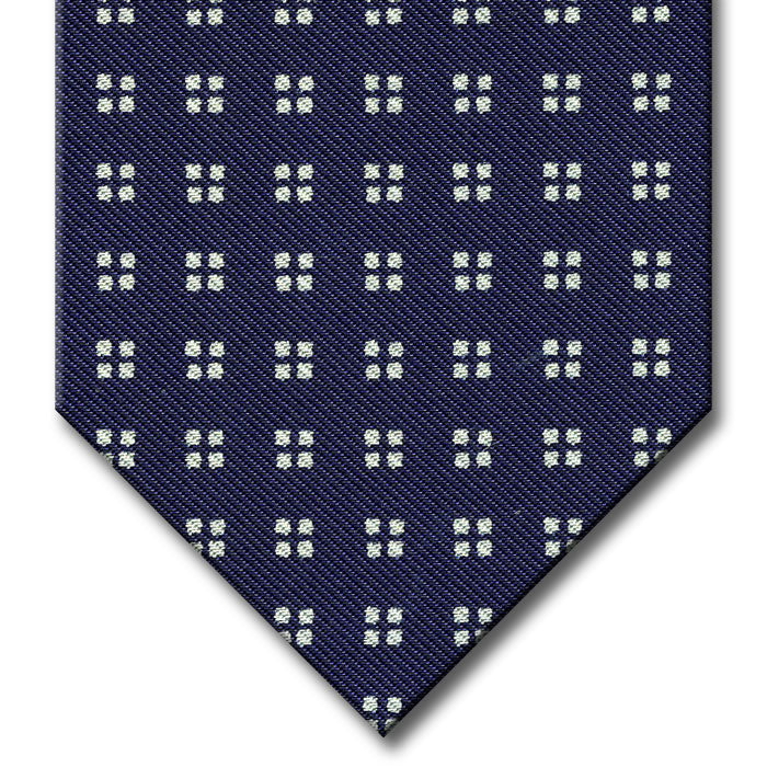 Navy with White Geometric Pattern Tie