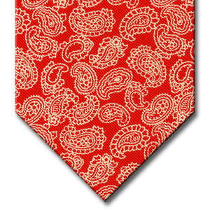 Red with White Paisley Pattern Tie