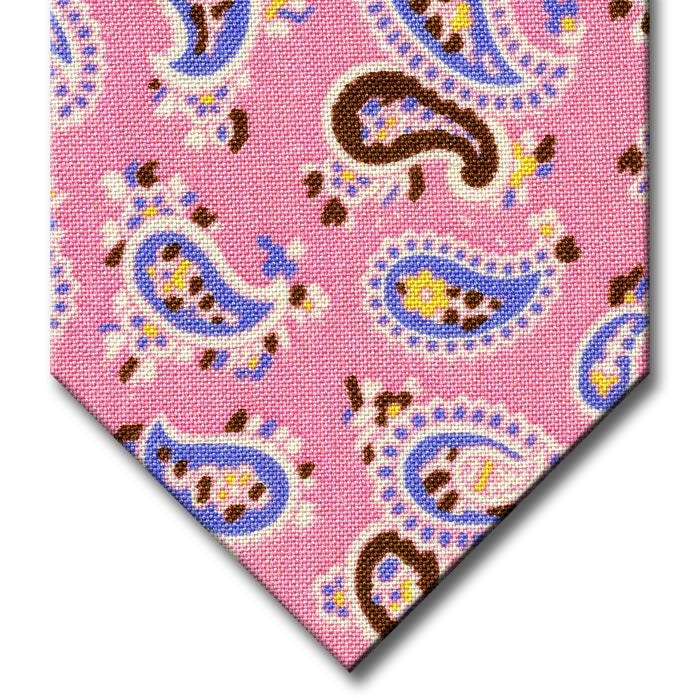 Pink with Blue Paisley Pattern Tie