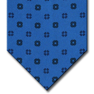 Medium Blue with Navy Floral Pattern Tie