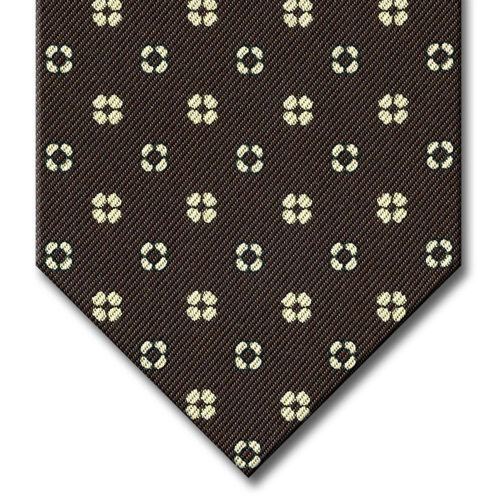 Brown with Tan Floral Pattern Tie