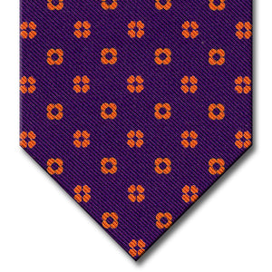 Purple with Gold Floral Pattern Tie