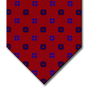 Red with Blue Floral Pattern Tie