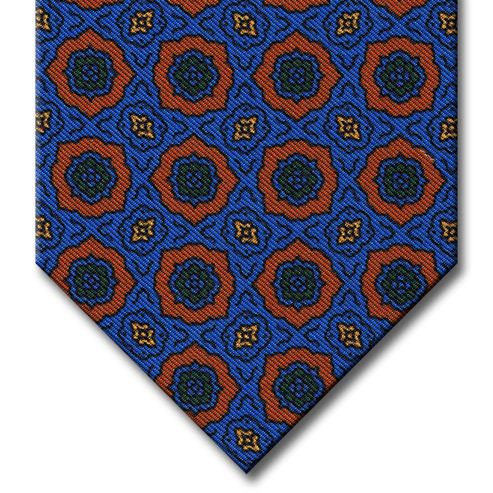 Blue and Orange Medallion Tie