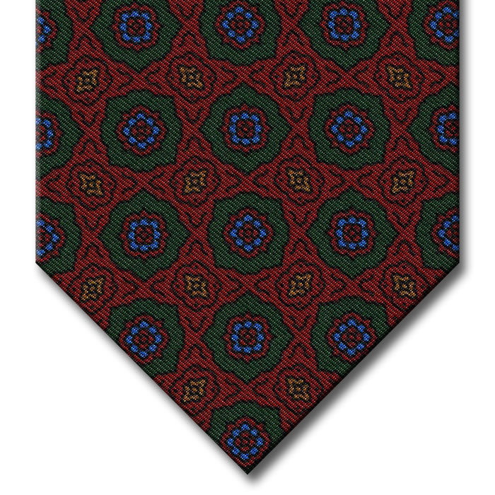 Red and Green Medallion Tie