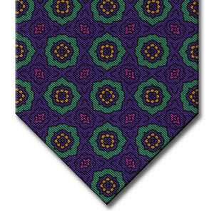 Purple and Green Medallion Tie