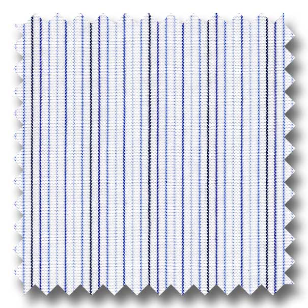 Multiple Blue and Black Stripe 2Ply Broadcloth - Custom Dress Shirt
