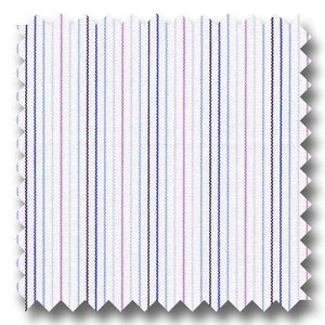 Blue and Burgundy Multiple Stripe 2Ply Broadcloth - Custom Dress Shirt